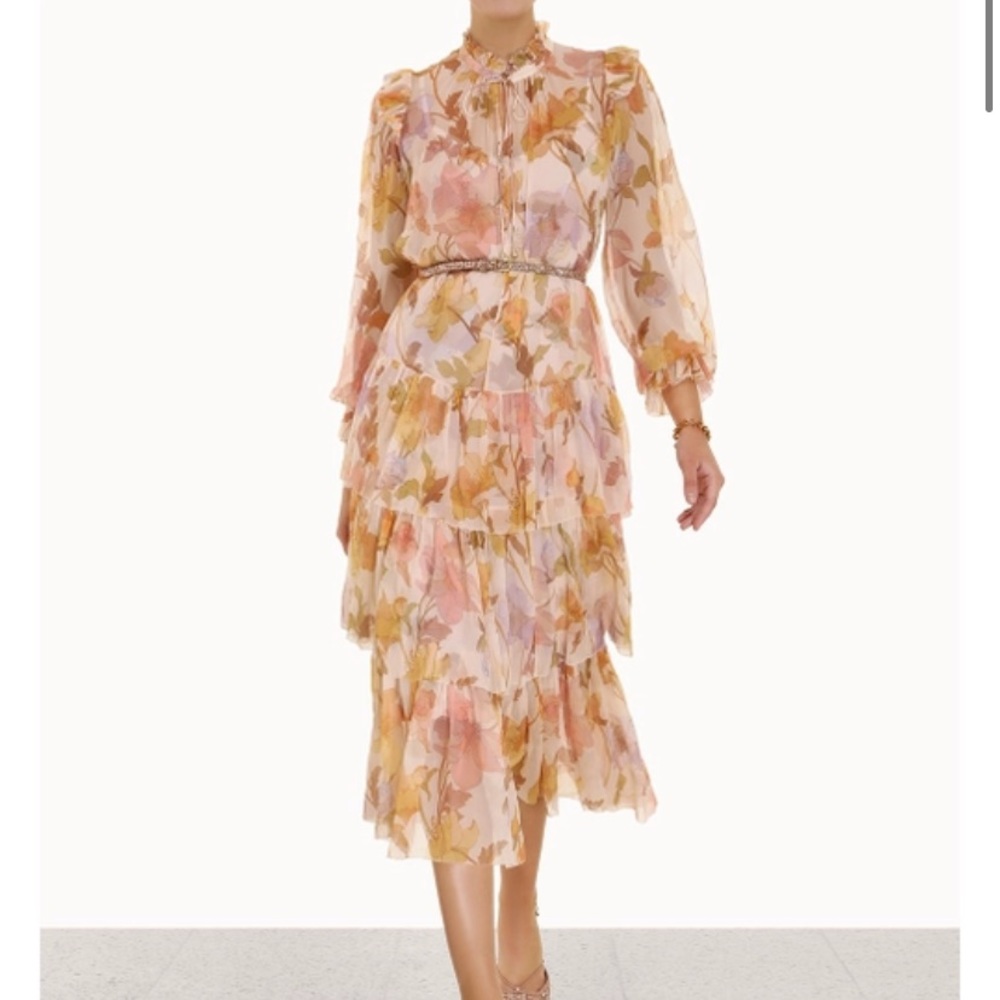 Zimmermann Tempo tiered frilled midi dress